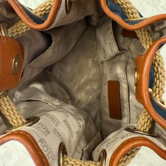 Michael Kors Navy Blue Nautical Bucket Bag - Picture 6 of 7